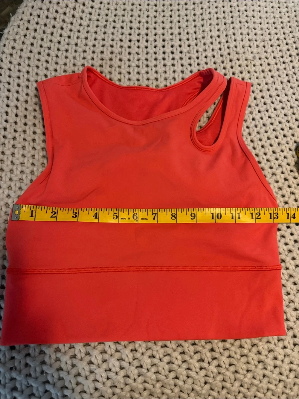 lululemon athletica Coral-Red Asymmetric Cutout Crop Tank